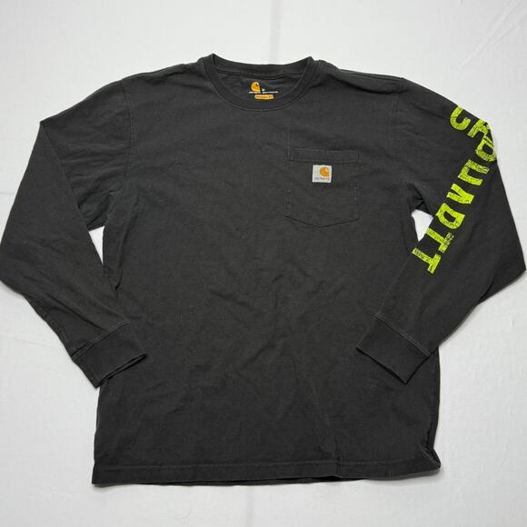Carhartt Original Fit Black Long Sleeve Pocket Tee - Size M - Picture 1 of 4